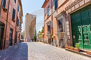 Tuscania, Viterbo, Italy: the Torre di Lavello, tower inside town