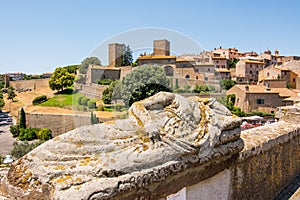 Tuscania, Viterbo, Italy: view of the city with etruscan sarcophagi