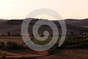 Tuscany landscape around Siena in the early morning