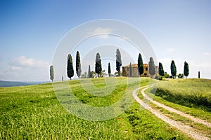 Tuscany, landscape and farmhouse