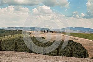 Tuscany landscape hills in Val d`orcia