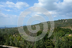 Tuscany landscape nearby Vinci city