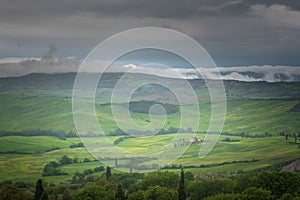 Tuscany - Landscape panorama, hills and meadow, Toscana