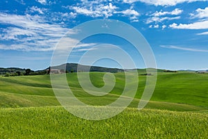 Tuscany. Landscape view, hills and meadow, Italy