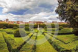 Tuscany region, San Quirico d`Orcia. Famous Italian garden of Horti Leonini