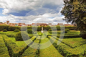 Tuscany region, San Quirico d`Orcia. Famous Italian garden of Horti Leonini photo