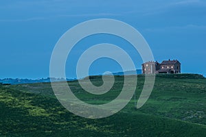 Tuscany rural landscaper path countryside italy green blue night