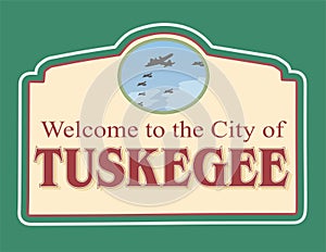 Tuskegee Alabama with green background