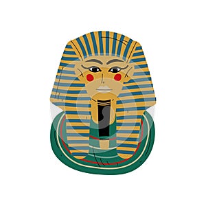 Tutankhamun Burial Mask, Pharaoh of Ancient Egypt Vector Illustration