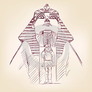 Tutankhamun Egyptian Pharaoh vector llustration photo