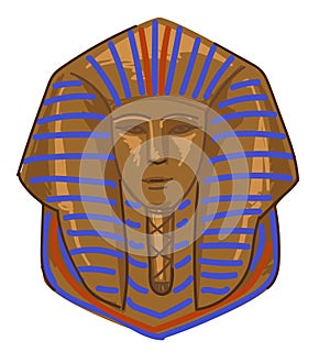 Tutankhamun, gold tomb of pharaoh mummy vector