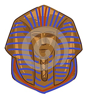 Tutankhamun, gold tomb of pharaoh mummy vector photo