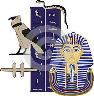 Tutankhamun and Hieroglyphs photo