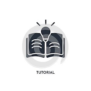 Tutorial icon. simple element illustration. isolated trendy filled tutorial icon on white background. can be used for web, mobile