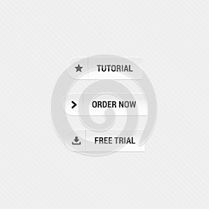Tutorial, Order Now & Free Trial Buttons