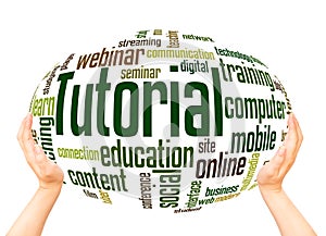 Tutorial word cloud hand sphere concept