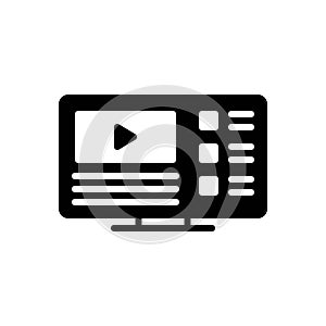 Black solid icon for Tutorials, online and player