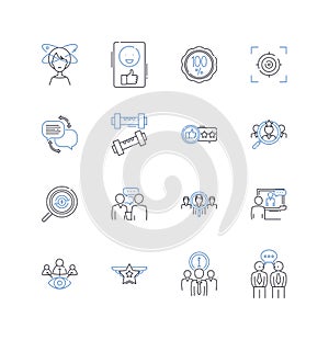 Tutoring economy line icons collection. Education, Learning, Knowledge, Instruction, Guidance, Study, Mentorship vector