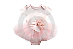 Tutu Onesie For A Newborn Girl On White Background