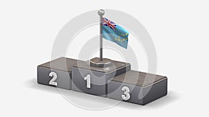 Tuvalu 3D waving flag illustration on winner podium.