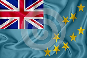 Tuvalu flag on the background texture. Concept for designer solutions