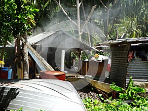 Tuvalu, Funafuti Atoll, the street scene