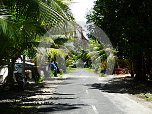 Tuvalu, Funafuti Atoll, the street scene