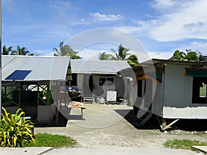 Tuvalu, Funafuti Atoll, the street scene