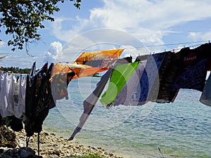 Tuvalu, Funafuti Atoll, the street scene