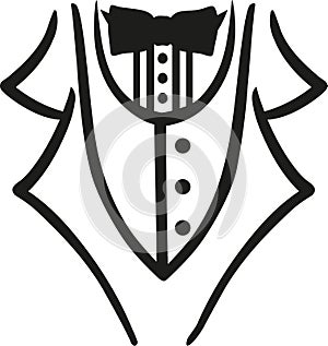 Tuxedo with bow tie caligraphy style