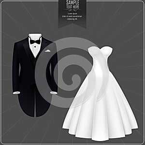 Tuxedo and bridal gown