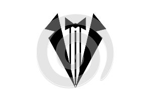 Tuxedo logo design silhouette