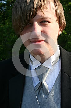 Tuxedo Teen Closeup Portrait