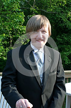 Tuxedo Teen Enthusiastic Smile