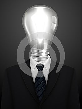 Tuxedo vector background with light bulb