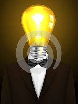 Tuxedo vector background with light bulb