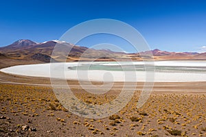 Tuyajto Lagoon and salt flat in Atacama Desert, Chile