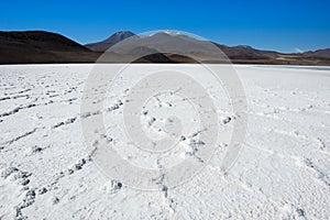 Tuyajto Lagoon and salt flat in Atacama Desert, Chile