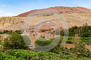 Tuyoq village Tuyuk: panoramic view of this traditional uighur village set in a lush valley