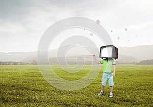 TV addicted children. Mixed media