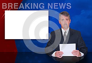 TV Anchor man BREAKING NEWS television reporter