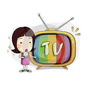 tv anchor. Vector illustration decorative design