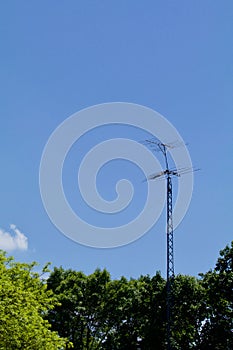 TV Antenna Against the Sky Vertical