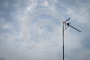 TV antenna in blue sky
