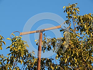 TV antenna mast on the pole