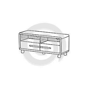 TV Board furniture minimalist logo, vector icon illustration design template