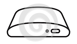 TV box or digital media player setup box line art icon for apps and websites