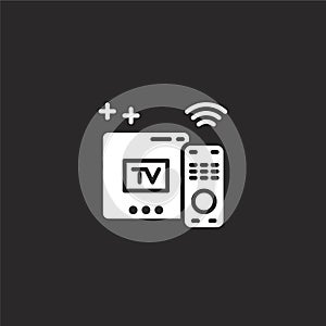 tv box icon. Filled tv box icon for website design and mobile, app development. tv box icon from filled smart technology