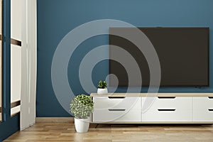 Mock up - Tv cabinet in zen modern empty room janapese minimal designs, 3d rendering