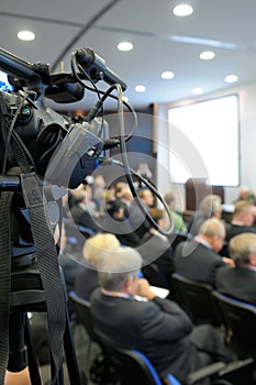 TV camcorder at a conference.